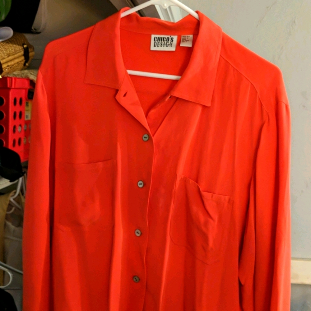 Chicos silk long sleeve blouse